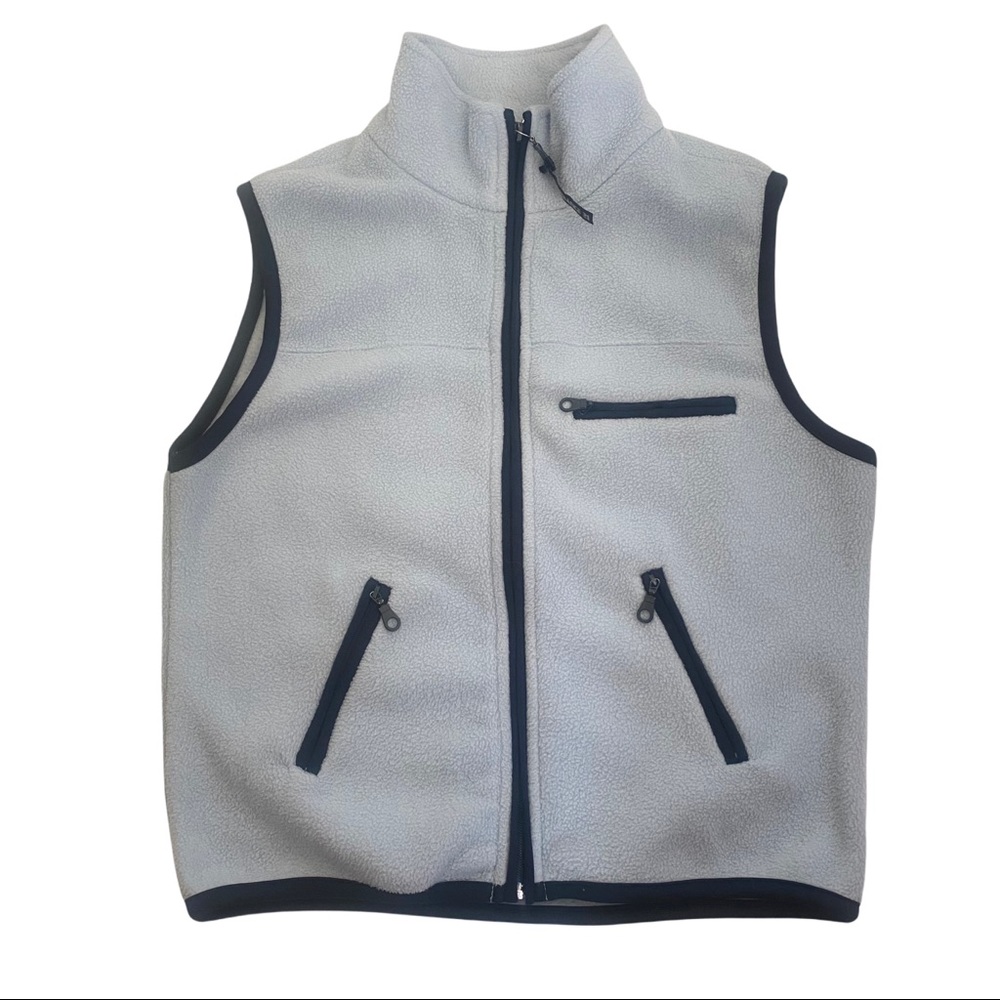 Rue 21 Baby Blue & Navy Full Zip Up Fleece Vest